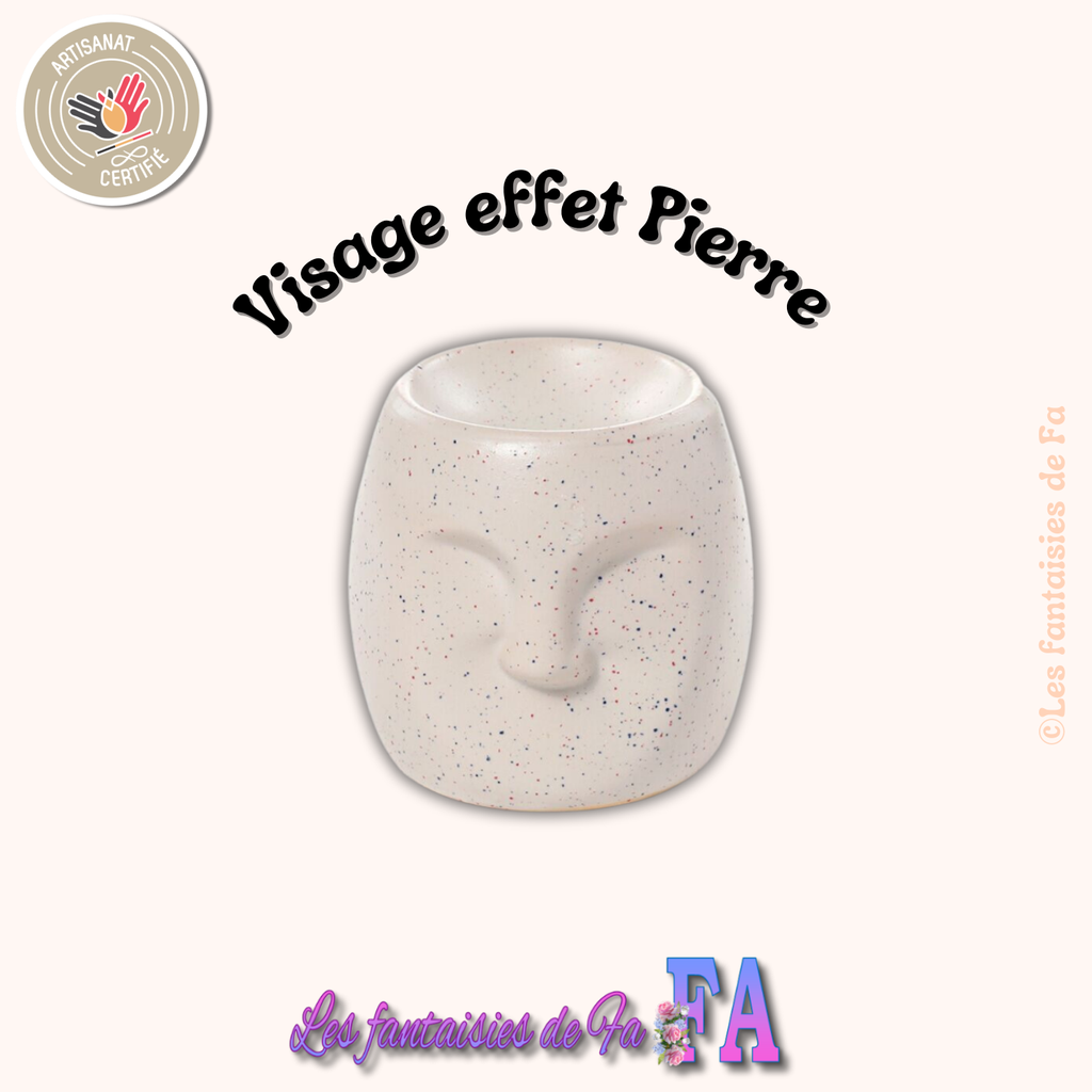 Brûleurs en céramique visage effet pierre - Blanc