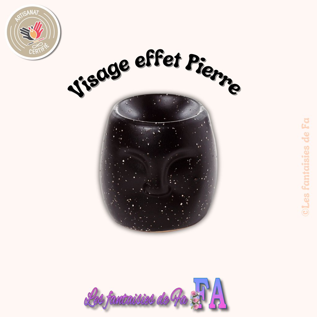 Brûleurs en céramique visage effet pierre - Noir