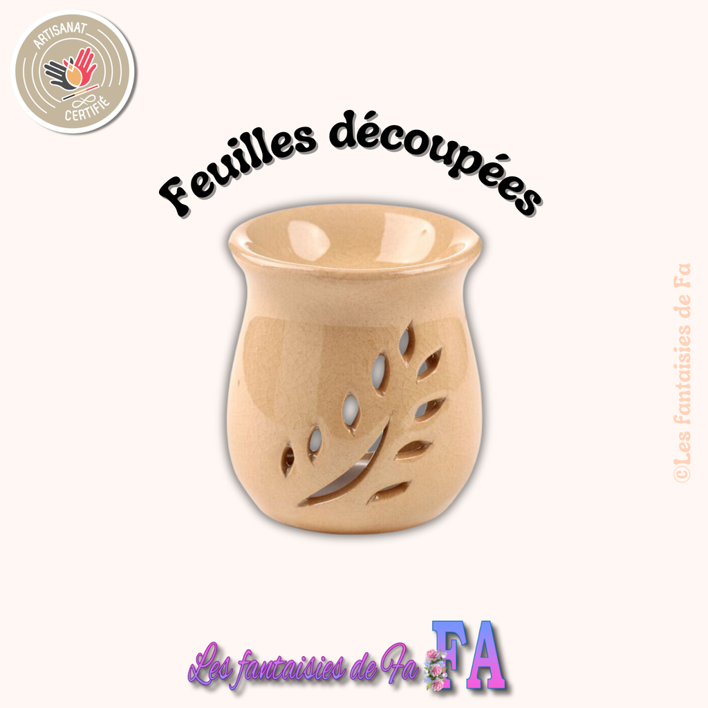 Brûleurs en céramique feuille découpée - Beige