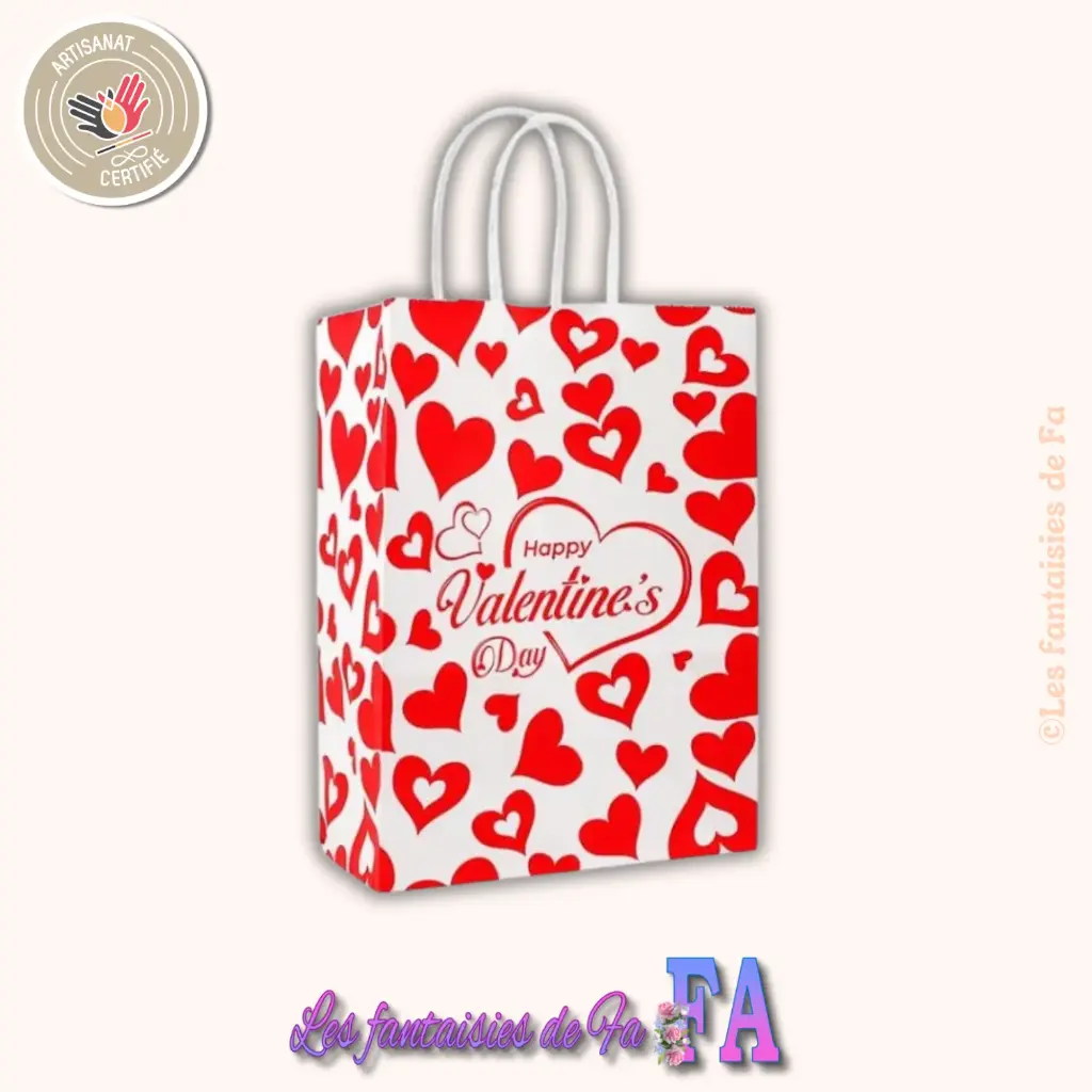 Sacs cadeaux Saint-Valentin (Grand coeurs)