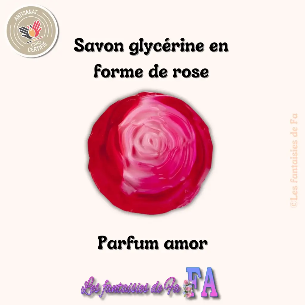 Savon glycérine en forme de rose à l'amor