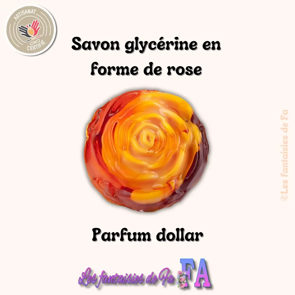 Savon glycérine en forme de rose au dollar