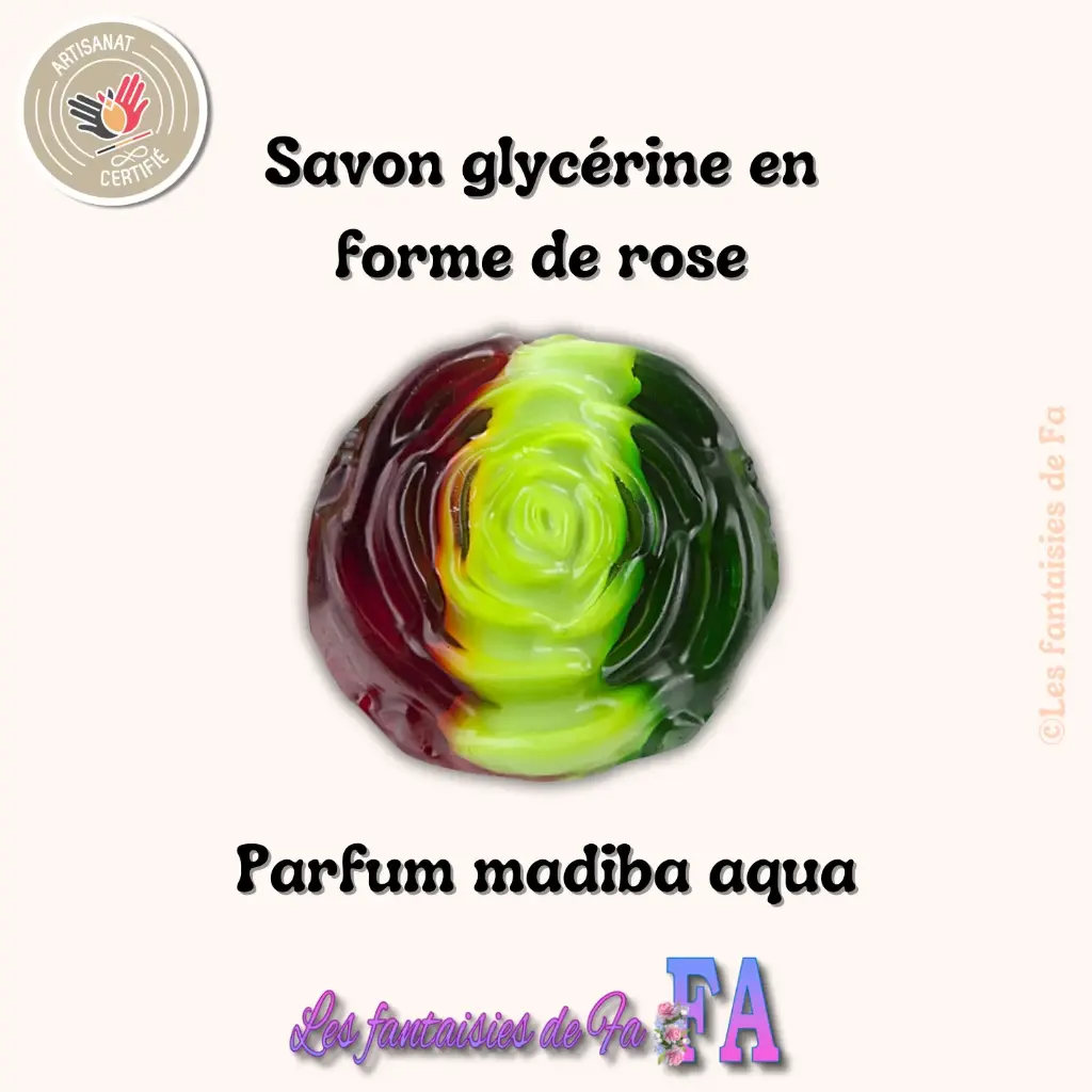 Savon glycérine en forme de rose à la madiba aqua