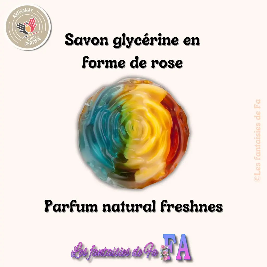 Savon glycérine en forme de rose au natural freshness