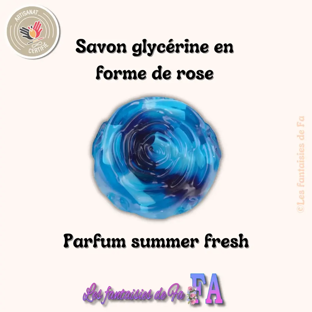 Savon glycérine en forme de rose au summer fresh
