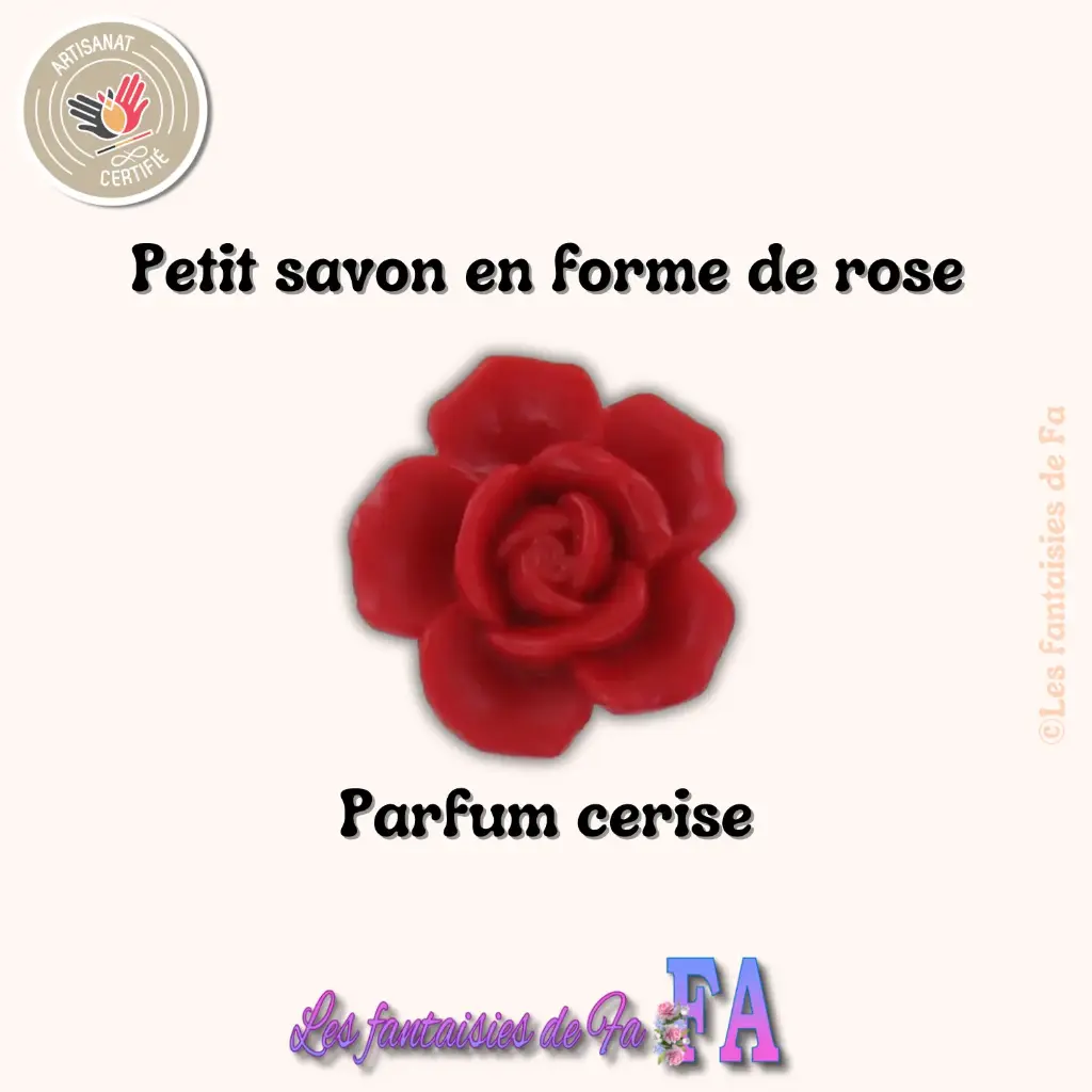 Petit savon en forme de rose à la Cerise