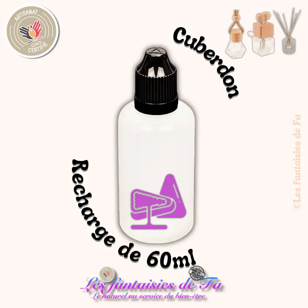 Recharge diffuseur de voiture et bâtonnets - Cuberdon (60ml)
