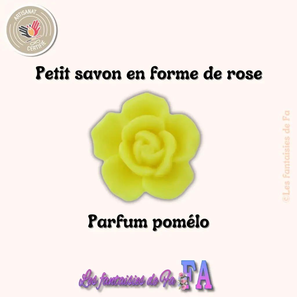 Petit savon en forme de rose au Pomélo