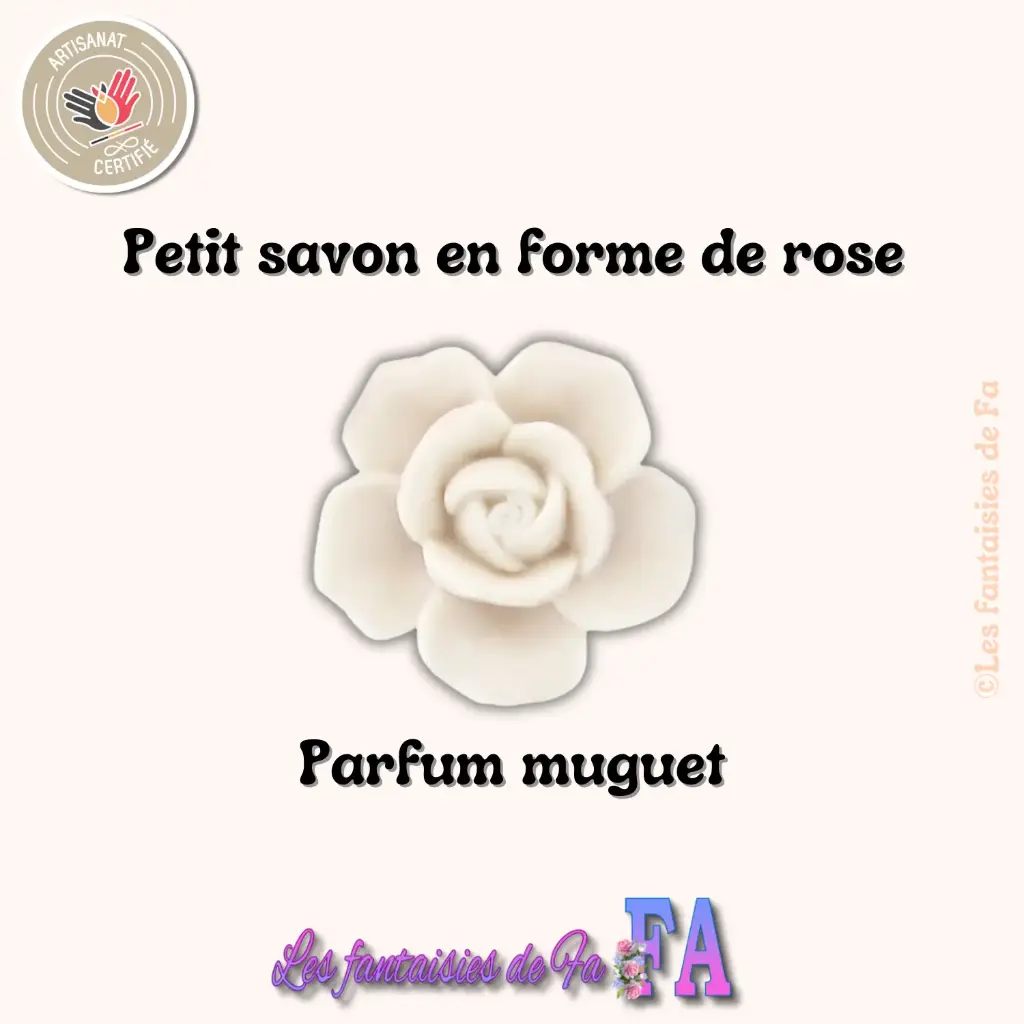 Petit savon en forme de rose au Muguet