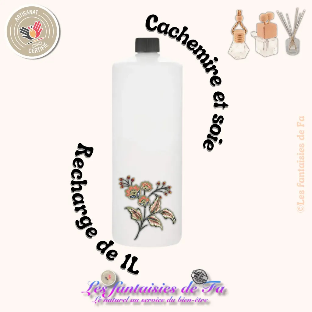 Recharge diffuseur de voiture et bâtonnets - Cachemire et soie