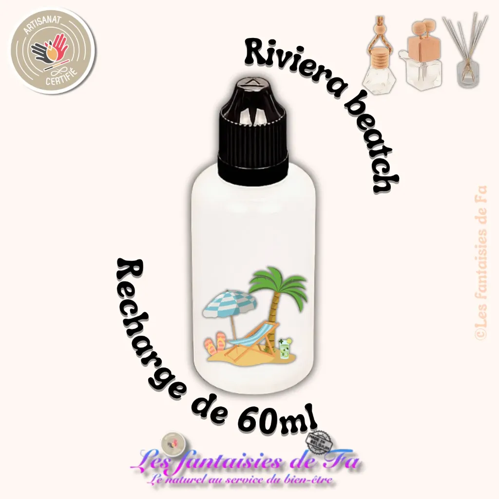 Recharge diffuseur de voiture et bâtonnets - Riviera Beach (60ml)