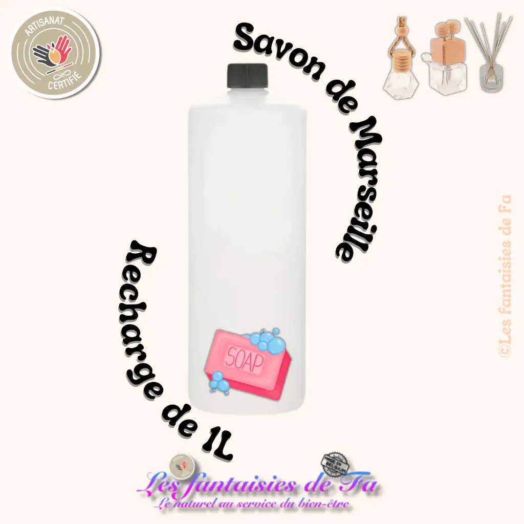 Recharge diffuseur de voiture et bâtonnets - Savon de Marseille