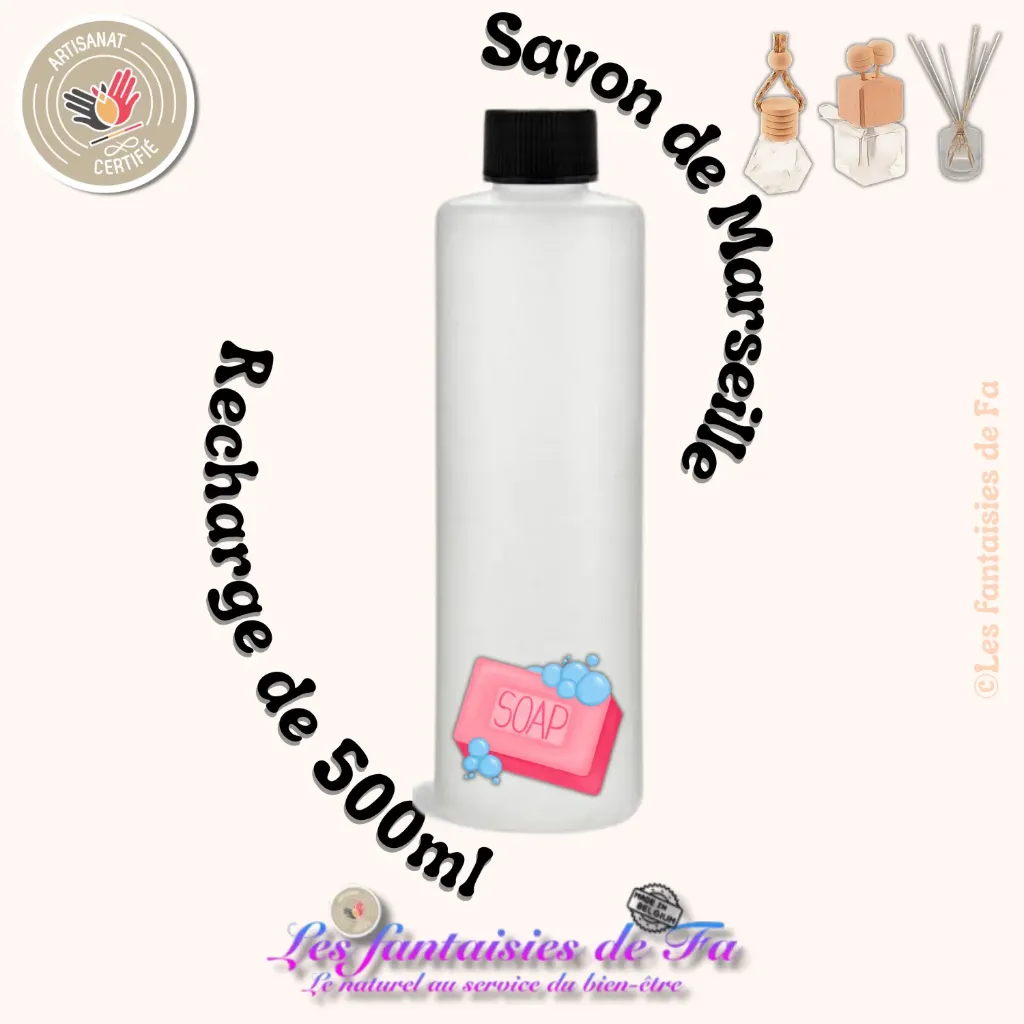 Recharge diffuseur de voiture et bâtonnets - Savon de Marseille