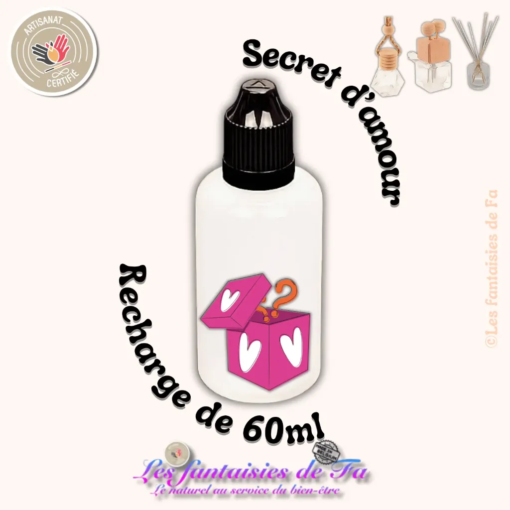 Recharge diffuseur de voiture et bâtonnets - Secret d'amour