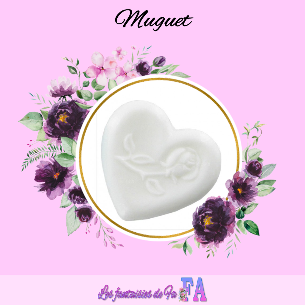Petit savon en forme de coeur - muguet