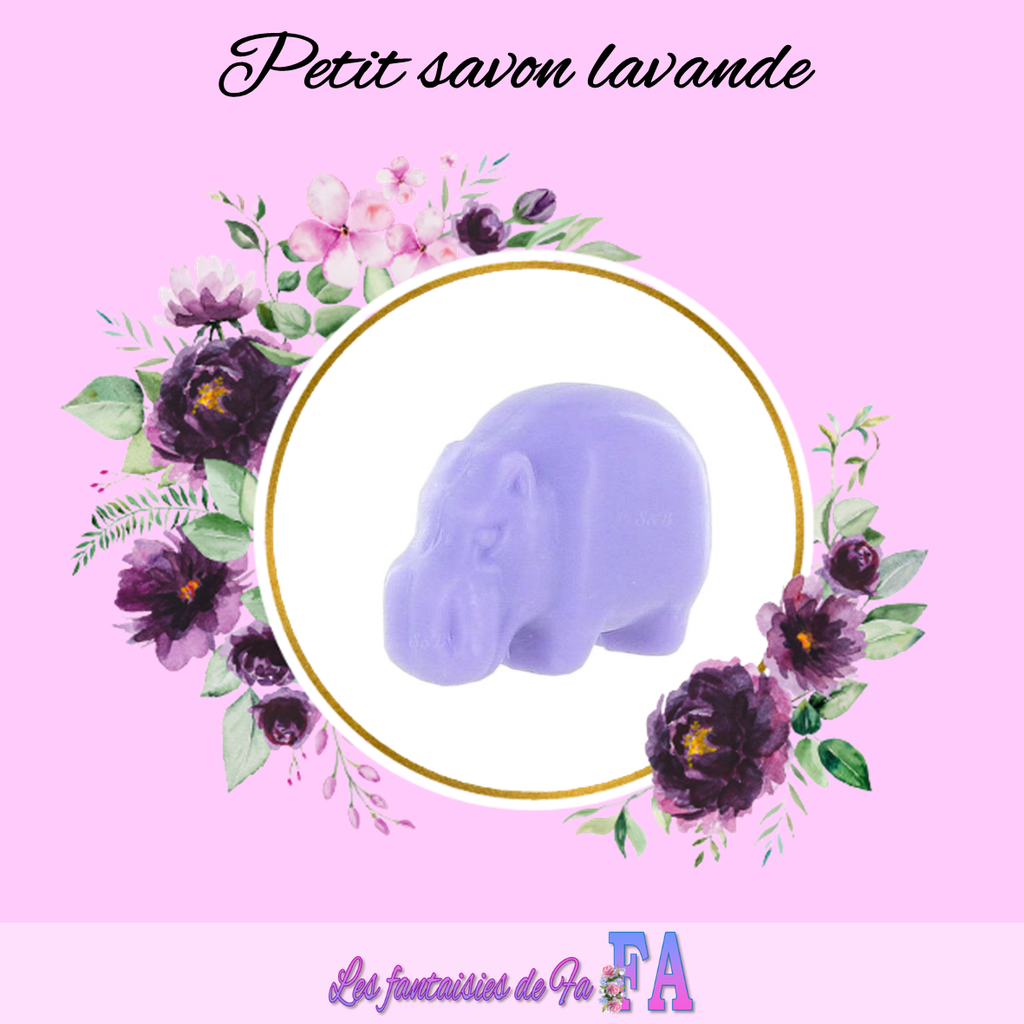 Petit savon en forme d'hippopotame - Lavande